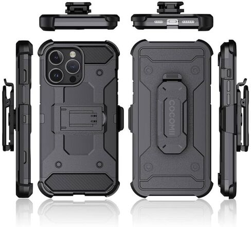 COCOMII Belt Clip Case Compatible with iPhone Xs/iPhone X - Luxury, Swivel Holster, Inward & Outward Facing, Kickstand, Military Grade, Heavy Duty, Shockproof (Black) in Saudi Arabia