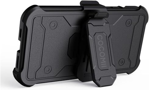 COCOMII Belt Clip Case Compatible with iPhone Xs/iPhone X - Luxury, Swivel Holster, Inward & Outward Facing, Kickstand, Military Grade, Heavy Duty, Shockproof (Black) in Saudi Arabia
