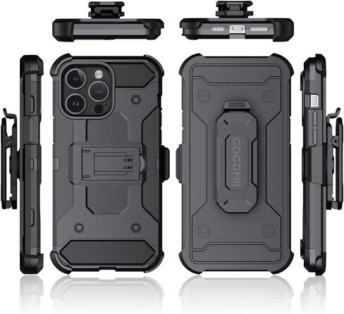 COCOMII Belt Clip Case Compatible with iPhone Xs/iPhone X - Luxury, Swivel Holster, Inward & Outward Facing, Kickstand, Military Grade, Heavy Duty, Shockproof (Black) in Saudi Arabia