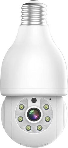 2K Light Bulb Security Camera, 2.4GHz/5GHz WiFi Lightbulb Cameras for Home Security, E27 Light Socket Easy Installation Indoor Pet Camera with Human Motion Detection, Color Night Vision in Saudi Arabia