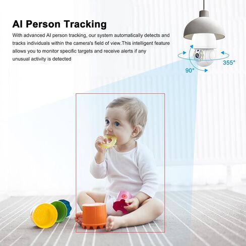 2K Light Bulb Security Camera, 2.4GHz/5GHz WiFi Lightbulb Cameras for Home Security, E27 Light Socket Easy Installation Indoor Pet Camera with Human Motion Detection, Color Night Vision in Saudi Arabia