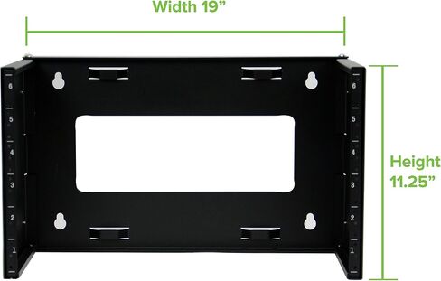 NavePoint 12U Patch Panel Bracket Wall Mount Patch Panel Rack for 19" Networking Equipment – Expandable Mounting Depth 9.5" to 15.5" 4U IT Rack 40lbs Weight Capacity Pre-Assembled in Saudi Arabia
