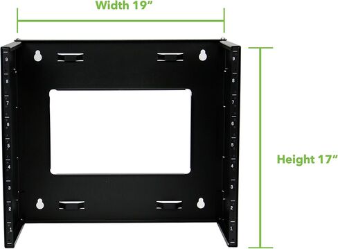 NavePoint 12U Patch Panel Bracket Wall Mount Patch Panel Rack for 19" Networking Equipment – Expandable Mounting Depth 9.5" to 15.5" 4U IT Rack 40lbs Weight Capacity Pre-Assembled in Saudi Arabia