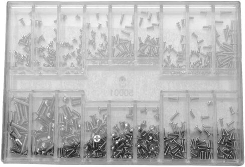 HOTMMGR Small Screws Assortment Kit 18 Kinds M1.2 / M1.4 / M2.0 Tiny Micro Screws Set for Glasses Watches (Black) in Saudi Arabia