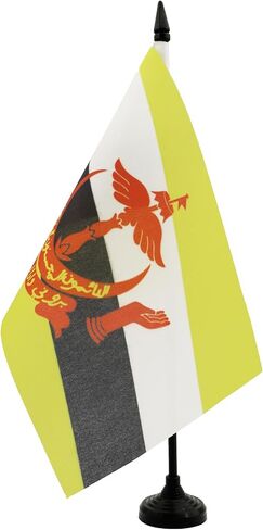 AZ FLAG Macau Table Flag 5'' x 8'' - Macanese Desk Flag 21 x 14 cm - Black Plastic Stick and Base in Saudi Arabia