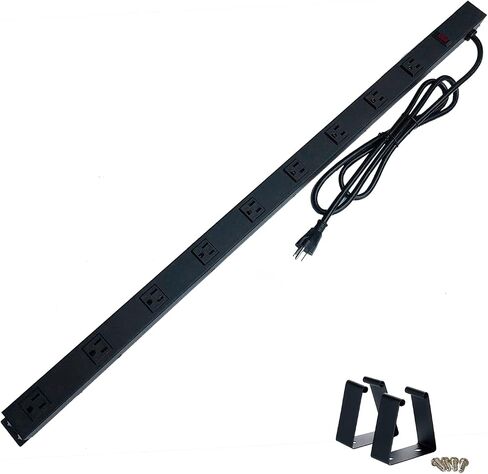 9 Outlets 3 Feet Power Cord 3 Feet Body Opentron OT3093 Heavy Duty Metal Surge Protector Power Strip with Mounting Parts - FREE End Caps for Shipping Protection Only in Saudi Arabia