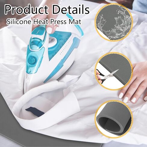 QTLCOHD 11x15 Inch Heat Press Pad Mat 0.3 Inch Thickest Silicone Pad Easy Press Mat for Heat Press Machine Flat Heat Transfer Press Replacement Pad Blue in Kuwait