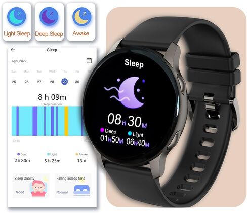 Smart Watch for Women, Smartwatch for Android and iOS Phones IP68 Waterproof Activity Tracker with Full Touch Color Screen Heart Rate Monitor Pedometer Sleep Monitor in Saudi Arabia