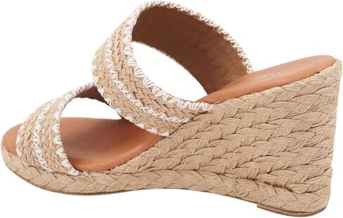 Andre Assous Women's Nolita Raffia Wedge Sandal, Natural Platino Stripe, 7 in Kuwait