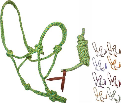 RESISTANCE Nylon Two Tone Rope Horse Halter with 9 Ft Matching Lead in Kuwait