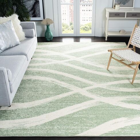سجادة SAFAVIEH Adirondack Collection - 2'1" x 6'، كريمي وشامبانيا، تصميم مموج حديث، لا يتساقط ويسهل العناية به، مثالي للمناطق ذات حركة المرور العالية في غرفة المعيشة وغرفة النوم (ADR125W) in Saudi Arabia