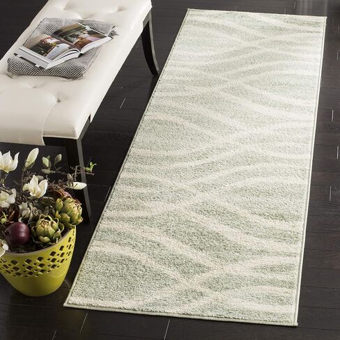 سجادة SAFAVIEH Adirondack Collection - 2'1" x 6'، كريمي وشامبانيا، تصميم مموج حديث، لا يتساقط ويسهل العناية به، مثالي للمناطق ذات حركة المرور العالية في غرفة المعيشة وغرفة النوم (ADR125W) in Saudi Arabia