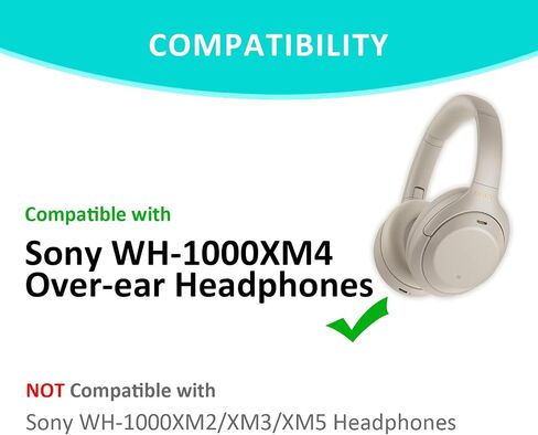 وسائد أذن WH-1000XM4، وسادة أذن بديلة لسماعات Sony WH-1000XM4 مع رغوة عازلة للضوضاء من جلد البروتين الناعم (أسود) in Kuwait