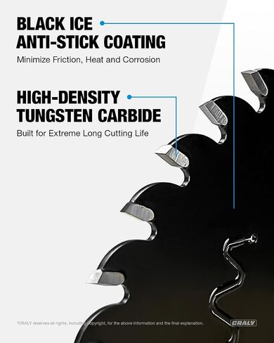 CRALY 3-3/8 Inch 36 Teeth Fine Finish Wood Cutting Circular Saw Blade, 15mm Arbor, Carbide Tipped, Thin Kerf, Black Ice™, for Plywood, MDF, OSB, Laminated, 3-Pack(C0336FF-3) in Saudi Arabia