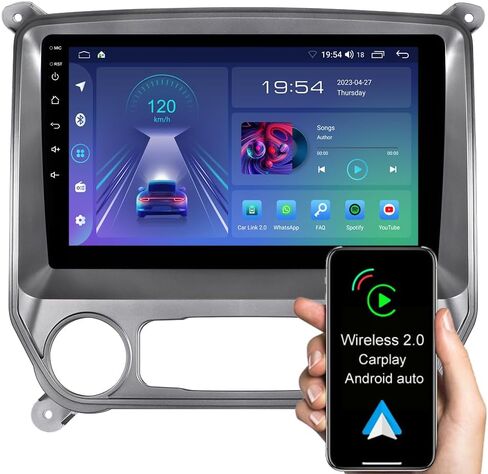 ASURE 10.1" Car Stereo Radio GPS Navigation Unit for Chevrolet Silverado 2014-2018 GMC Sierra Base(Low-end),8Core 4+64GB Android with Wireless Carplay,Android Auto,1280x720 Touchscreen Video Player in Saudi Arabia
