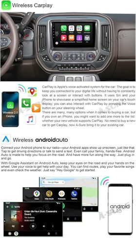 ASURE 10.1" Car Stereo Radio GPS Navigation Unit for Chevrolet Silverado 2014-2018 GMC Sierra Base(Low-end),8Core 4+64GB Android with Wireless Carplay,Android Auto,1280x720 Touchscreen Video Player in Saudi Arabia