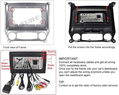 ASURE 10.1" Car Stereo Radio GPS Navigation Unit for Chevrolet Silverado 2014-2018 GMC Sierra Base(Low-end),8Core 4+64GB Android with Wireless Carplay,Android Auto,1280x720 Touchscreen Video Player in Saudi Arabia
