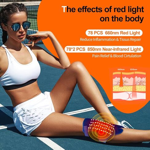 Multi-Functional Red Light Therapy Belt for Neck, Knee, Feet, Hands, etc. 660nm & 850nm Near-Infrared Light Therapy Wrap Devices with Heat for Body, Massager Mat for Pain Relief at Home in Saudi Arabia