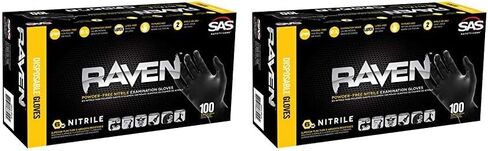SAS SAFETY CORP 66516 Raven Nitrile Small Black Powder-free Gloves in Saudi Arabia