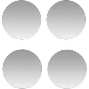 SALEX Replacement Metal Plates Set 8 Pack for Magnetic Car Phone Holders, Wall, Air Vent Mounts, Cases, Magnets. Kit of 4 Silver Round and 4 Rectangular Iron Discs without Holes. 3M Adhesive Backing.