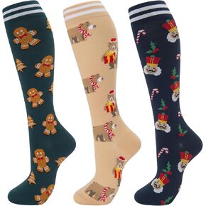 fenglaoda Compression Socks for Women Men 3 Pairs Graduated Compression Support Circulation Socks for Nurses