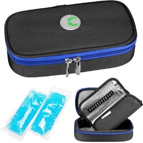 YOUSHARES 24H Insulin Cooler Travel Case Insulin Pen Cooler 1-5 Pens, Refrigerated Medicine Travel Case with TSA AProoved Ice Pack, Portable Insulin Pen Cooler Bottle for Long Trip (Magnolia)