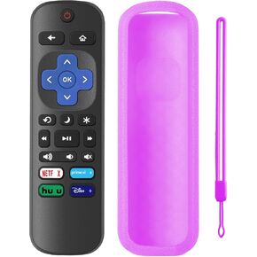 2 Pack Replacement Remote Control for Roku TV with 3 Pack Soft Silicone Case, Universal Remote for TCL Roku/Hisense Roku/Onn Roku/Westinghouse Roku/Philips Roku Smart TVs (Not for Roku Stick/Box)