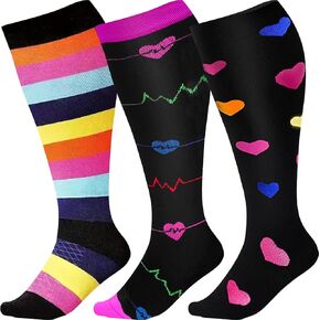 Wide Calf Compression Socks for Women Men,Large Plus Size Compression Socks Support for Nurse Pregnant