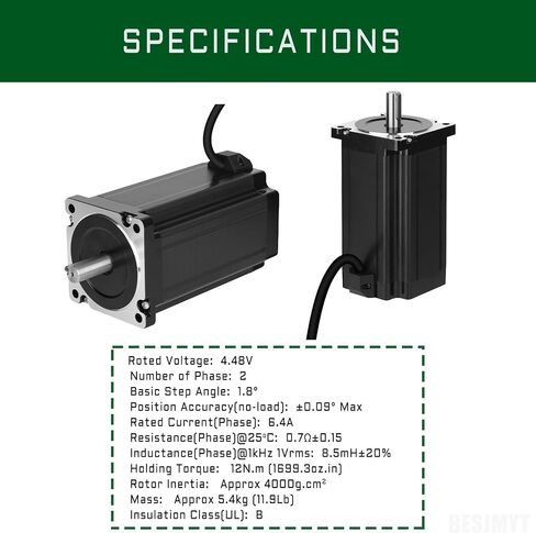 Nema 34 Stepper Motor Bipolar 1.8 Deg Standard Step Angle 4.7Nm(665.57oz.in) High Torque 77.5MM 6A 86 Motors 2 Phase 4 Lead for 3D Printer CNC Industrial Machine Automation, 3.39x3.39x3.06inch in Saudi Arabia
