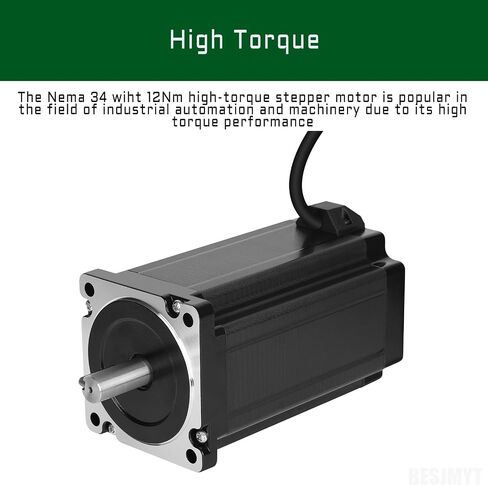 Nema 34 Stepper Motor Bipolar 1.8 Deg Standard Step Angle 4.7Nm(665.57oz.in) High Torque 77.5MM 6A 86 Motors 2 Phase 4 Lead for 3D Printer CNC Industrial Machine Automation, 3.39x3.39x3.06inch in Saudi Arabia