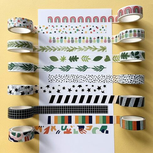 Washi Tape Set of 16 Rolls of 15 mm Wide Washy Tape Cute Decorative Tape for Journaling, Scrapbooking, Crafts, Bullet Journals, Planners, DIY Décor, Craft Supplies For Adults & Kids (Vintage) in Kuwait