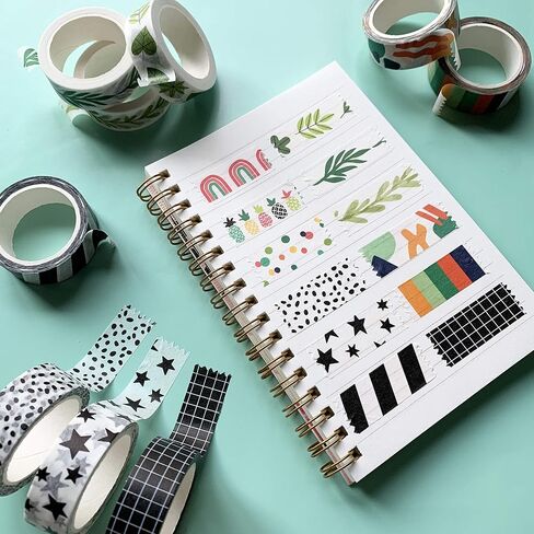 Washi Tape Set of 16 Rolls of 15 mm Wide Washy Tape Cute Decorative Tape for Journaling, Scrapbooking, Crafts, Bullet Journals, Planners, DIY Décor, Craft Supplies For Adults & Kids (Vintage) in Kuwait