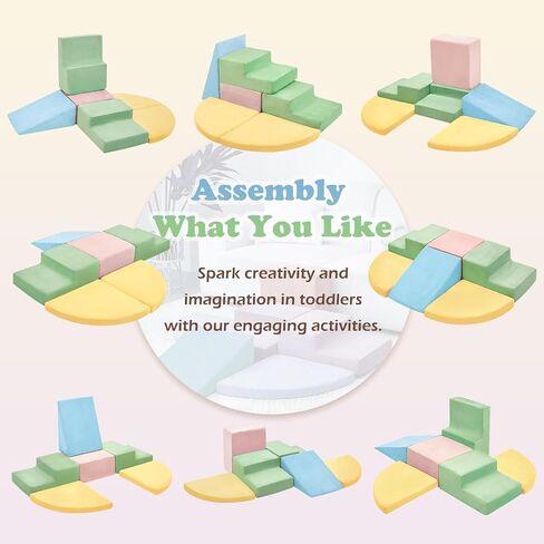 6 Pieces Kids Climbing Toys for Toddlers,Climb & Crawl Soft Foam Block Activity Play Set, Foam Play Gym Climbing Blocks,Toddler Climbing Toys Indoor, Soft Foam Toys for Kids Crawling and Sliding in Saudi Arabia
