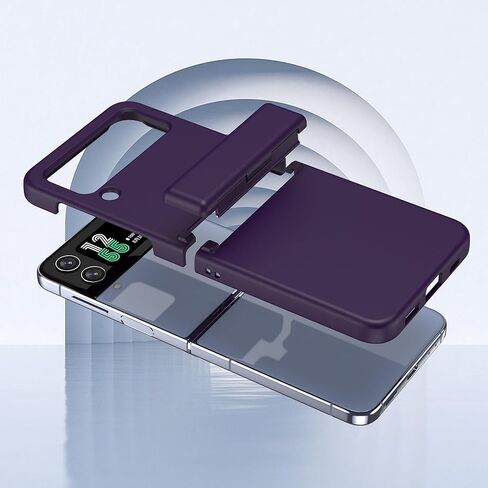 Designed for Galaxy Z Flip 3 Case Magnetic with Hinge Protection & Kickstand [Compatible with MagSafe],Samsung Flip 3 Case Clear Protective Phone Cover for Z Flip 3 5 G (Clear) in Kuwait