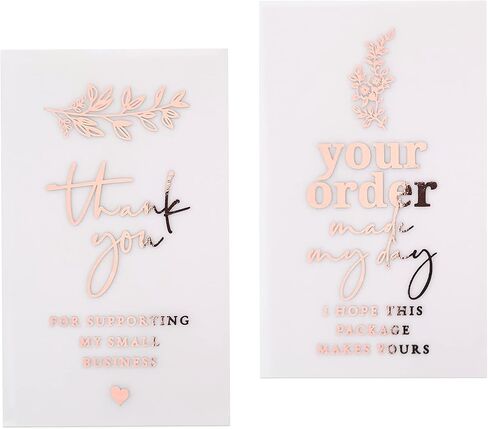 Set of 100 Gold Foiled Cards, Thank you for Supporting my Small Business, Thank You for your Order, Your Order Made My Day, Semi Transparent Supplies for Small Business, Packaging Insert, Vellum Cards in Saudi Arabia