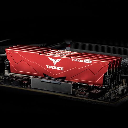 TEAMGROUP T-FORCE VULCAN DDR5 64GB (2x32GB) 6000MHz (PC5-48000) CL38 Intel XMP 3.0 & AMD Expo Compatible Desktop Memory Module Ram Black FLBD564G6000HC38ADC01 in Saudi Arabia