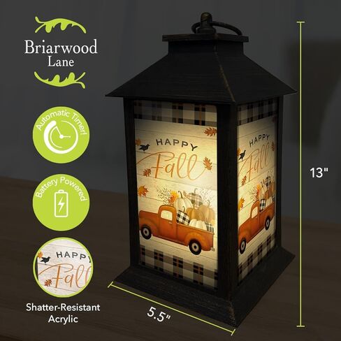 Be Grateful Fall Lantern مقاس 13.5 بوصة × 5.5 بوصة × 5.5 بوصة برياروود لين in Saudi Arabia