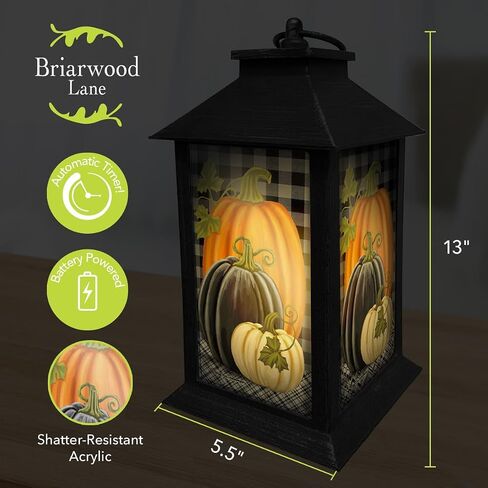 Be Grateful Fall Lantern مقاس 13.5 بوصة × 5.5 بوصة × 5.5 بوصة برياروود لين in Saudi Arabia