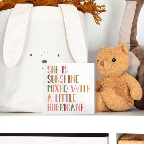 Nursery Table Decor for Girls, Nursery Newborn Baby Girls Bedroom Desk Decor Nursery Decoration for Toddler Kids Room Playroom, Girls Rule, Wooden Box Sign in Saudi Arabia