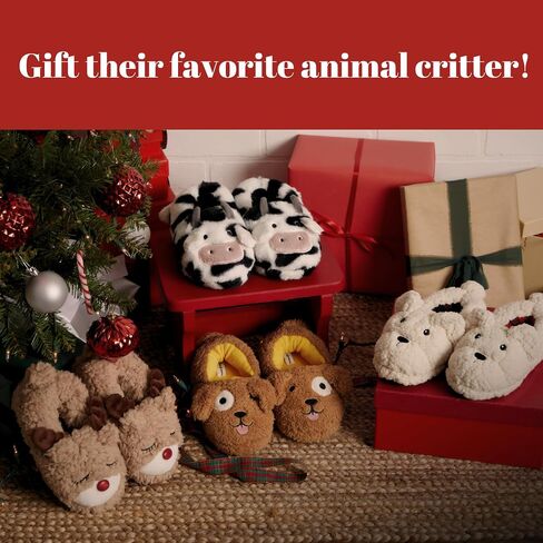 Dearfoams Unisex-Adult Matching Family Holiday Christmas Reindeer & Turkey Scuff Slipper in Saudi Arabia