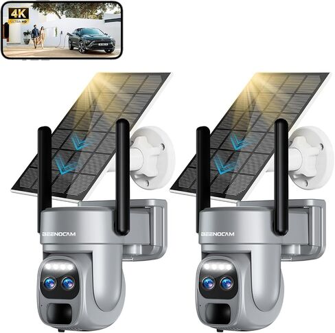 BEENOCAM 2K Security Camera Wireless Outdoor, 360°PTZ 6X Zoom Solar Camera Outdoor Wireless with PIR Detection, Full-color Nignt Vision, Smart Alarm, 2.4GHz WiFi, 2-Way Audio, SD/Cloud Storage, IP66 in Saudi Arabia