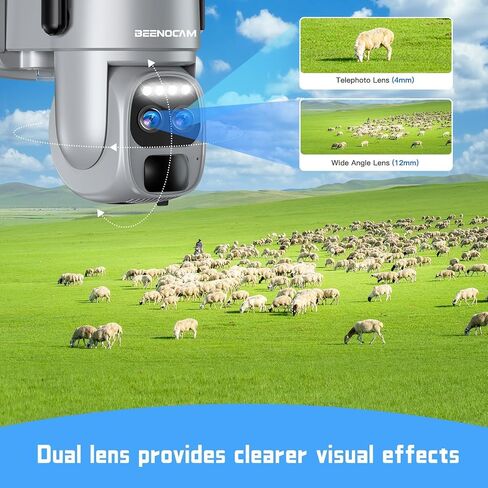 BEENOCAM 2K Security Camera Wireless Outdoor, 360°PTZ 6X Zoom Solar Camera Outdoor Wireless with PIR Detection, Full-color Nignt Vision, Smart Alarm, 2.4GHz WiFi, 2-Way Audio, SD/Cloud Storage, IP66 in Saudi Arabia