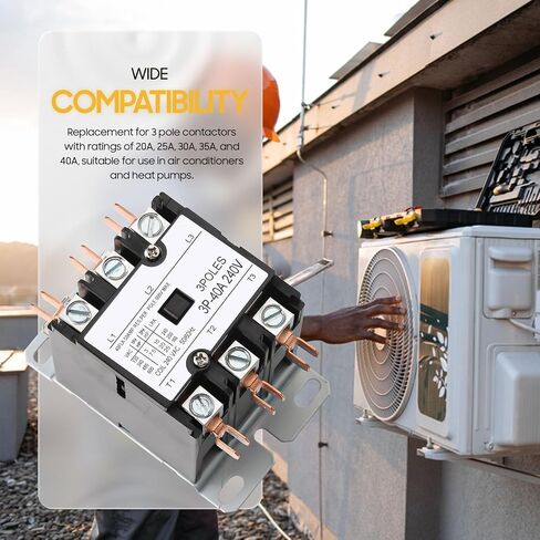 Seentech Heavy-Duty 130A 1-Pole 30 Amp Contactor with 24VAC Coil - Perfectly Compatible with relays, air conditioners, Heat Pumps, and Refrigeration Systems in Saudi Arabia