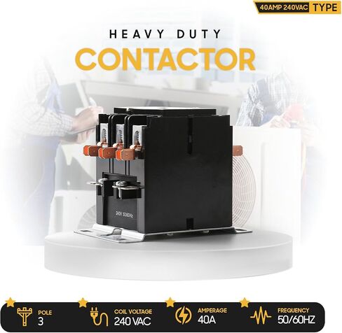 Seentech Heavy-Duty 130A 1-Pole 30 Amp Contactor with 24VAC Coil - Perfectly Compatible with relays, air conditioners, Heat Pumps, and Refrigeration Systems in Saudi Arabia