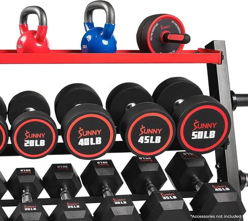 Sunny Health & Fitness Multi-Weight Plate and Barbell Rack Storage Stand - SF-XF9938 , Black in Kuwait