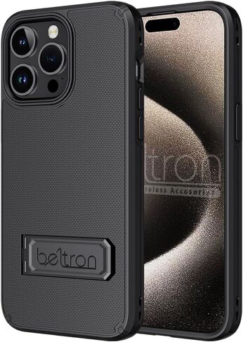 BELTRON Case Holster Combo for iPhone 15 Plus, Slim Protective Full Body Grip Case & Swivel Belt Clip 3 in 1 Combo with Kickstand/Card Holder Compatible with Apple iPhone 15 Plus 6.7" Black in Saudi Arabia