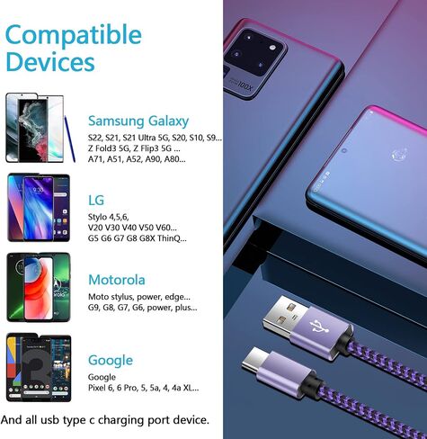 2.5ft Coiled Samsung Fast Charging Cable for Galaxy Z Fold 6 Flip 6, S24 S23 S22 S21+ Ultra S20 FE 5G S10e, A55 A35 A15 A54 A53 A14 A30 A03s, USB A to Type C Car Retractable Phone Charger Cord in Saudi Arabia