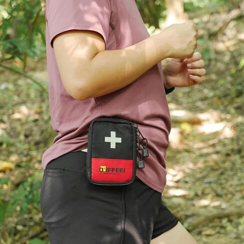 O'IFFEEI Small Mini First Aid Kit Bag Empty, Handy Portable for Camping Hiking Backpacking Car Home Office. Mini Medical Bag for Emergency and Survival. in Kuwait
