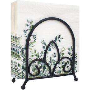 TEKAISS Black Iron Napkin Holders for Table- Space-Saving, Metal Durable Paper Holder, Multi-Purpose, Matte Black Stand - Elegant Home Kitchen & Dining Decor, Set of 2