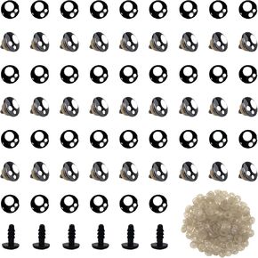 TOAOB 320pcs Plastic Safety Eyes with Washers Black Craft Eyes 16mm Stuffed Animals Eyes Oval Craft Doll Eyes for DIY Amigurumis Crochet Animals Bears Making
